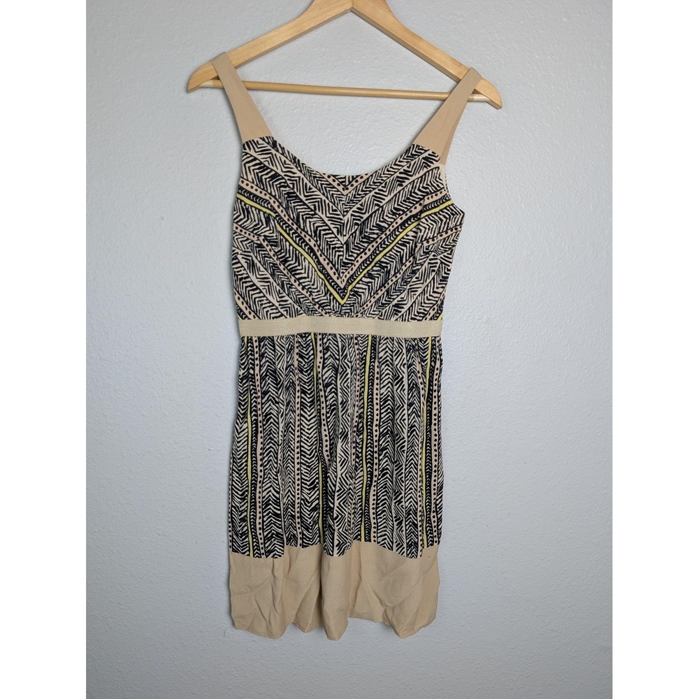 LOFT Dress Womens 0 Beige Knee Length Sundress Scoop Neck‎ Strappy Indonesia
